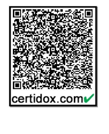 Unaltered certification QR code taken from page 1 of the original PDF